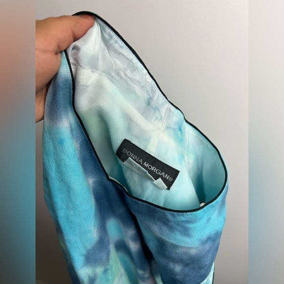 Donna Morgan Fairy Elf Vtg 90s Y2K Tie die 100% Linen Mid Dress Boho fit flare 4 - Picture 9 of 13